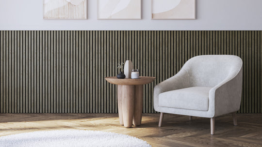 InsuSlat™ Wall Panel - Aged Oak - H120cm x W60cm (Pack of 2) = H120cm x W120cm