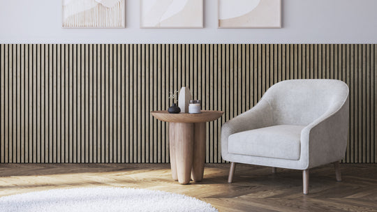 InsuSlat™ Wall Panel - Light Oak - H120cm x W60cm (Pack of 2) = H120cm x W120cm