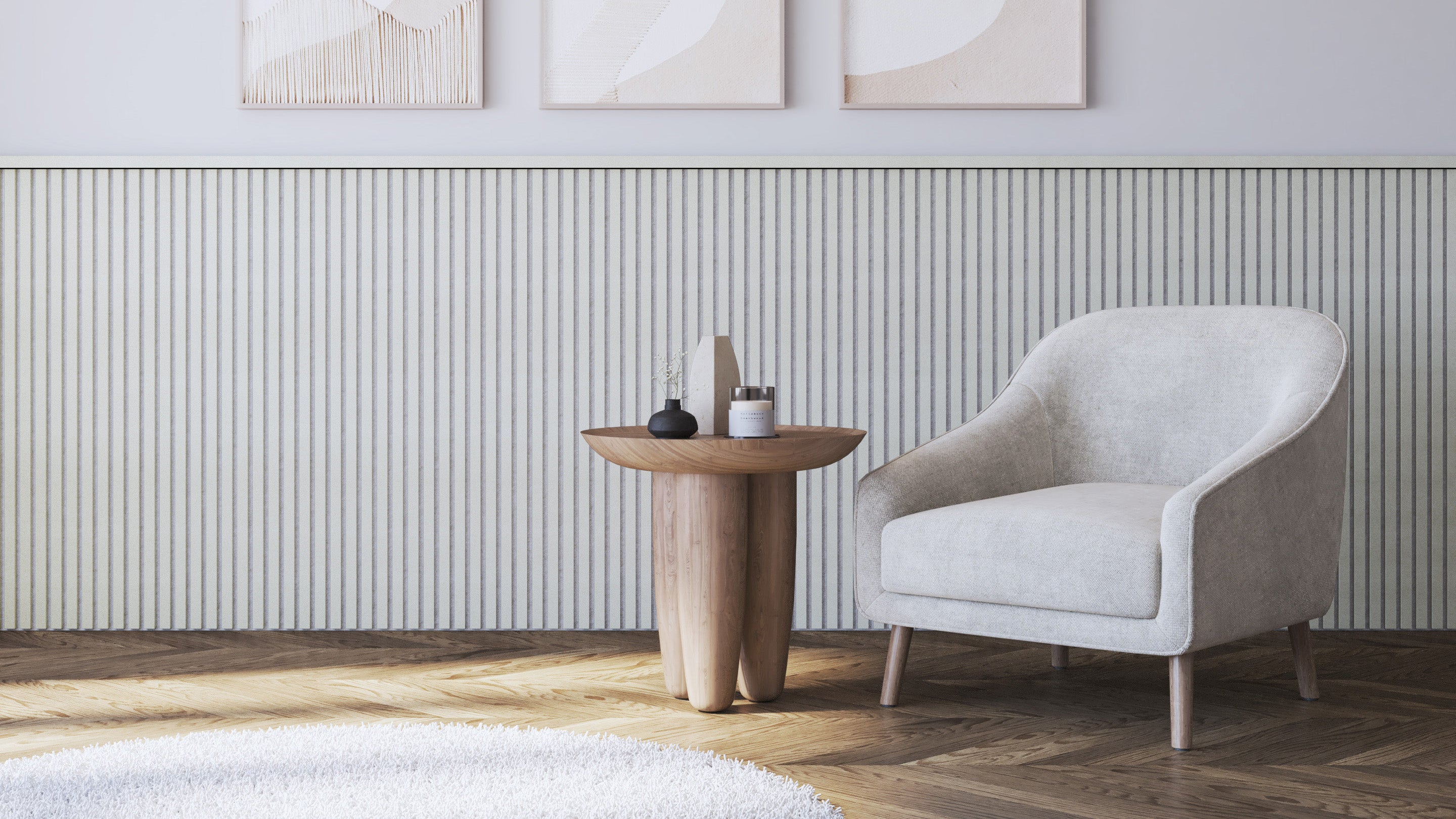 InsuSlat™ Wall Panel - Off White - H120cm x W60cm (Pack of 2