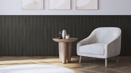 InsuSlat™ Wall Panel - Dark Grey - H120cm x W60cm (Pack of 2) = H120cm x W120cm