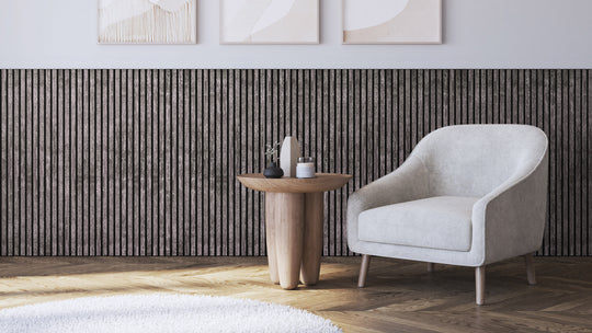 InsuSlat™ Wall Panel - Antique Grey - H120cm x W60cm (Pack of 2) = H120cm x W120cm