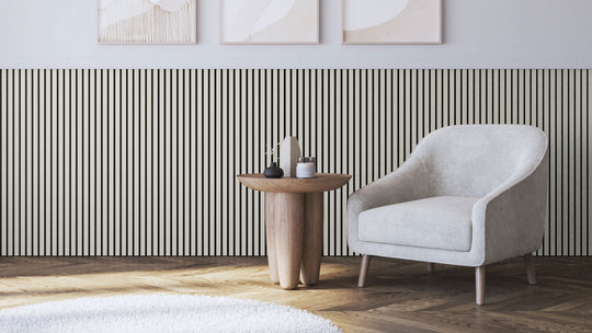 InsuSlat™ Wall Panel - Silver Birch - H120cm x W60cm (Pack of 2) = H120cm x W120cm