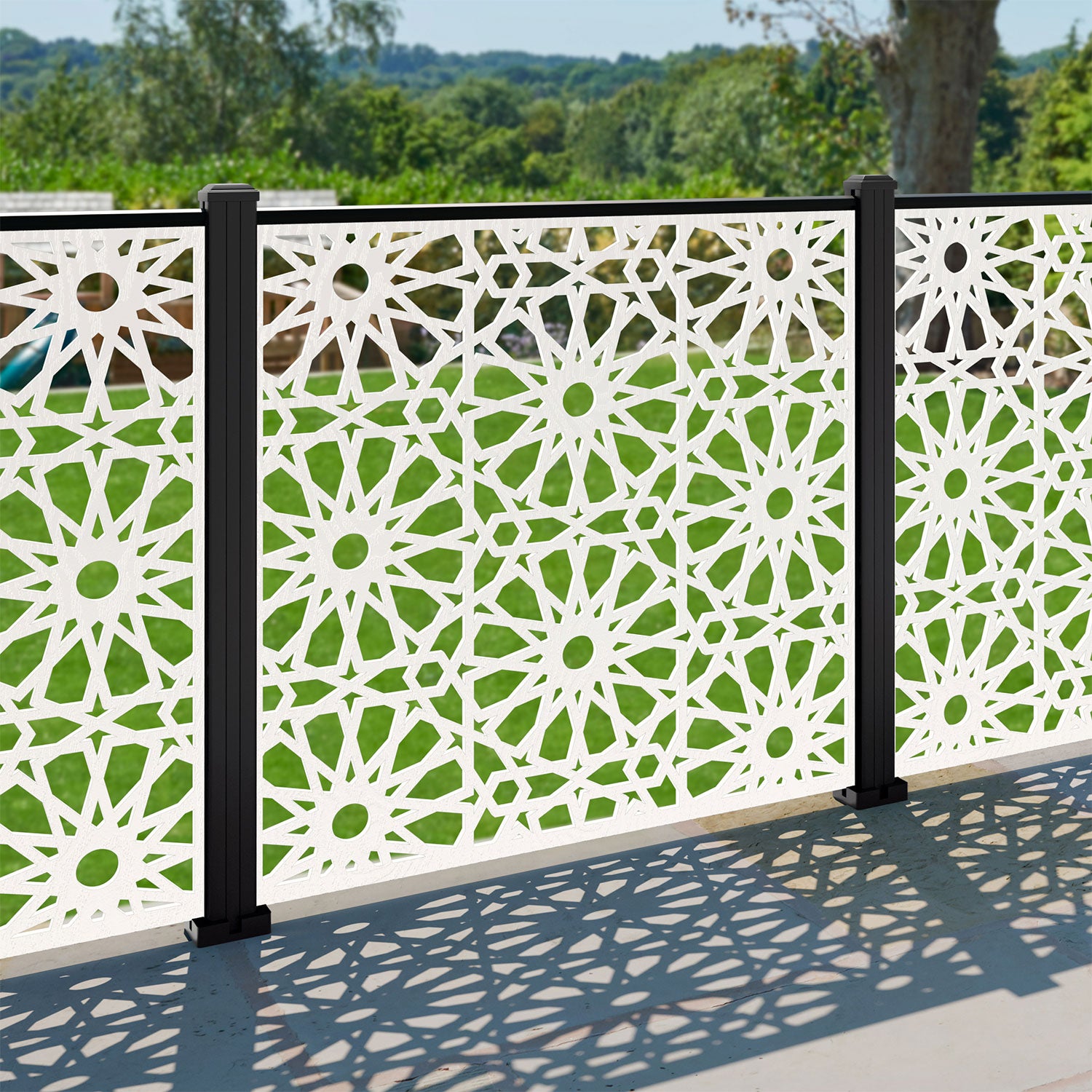 Amina Decorative Fence - 120x120cm - with our aluminium posts