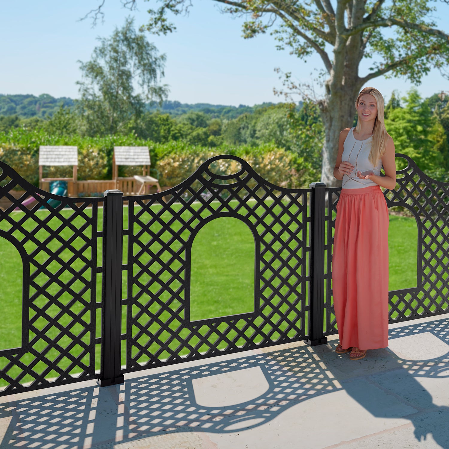 Claridge Decorative Fence - 120x120cm - with our aluminium posts