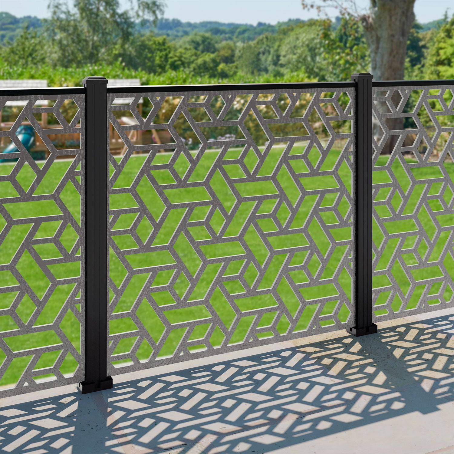 Contour Decorative Fence - 120x120cm - with our composite posts