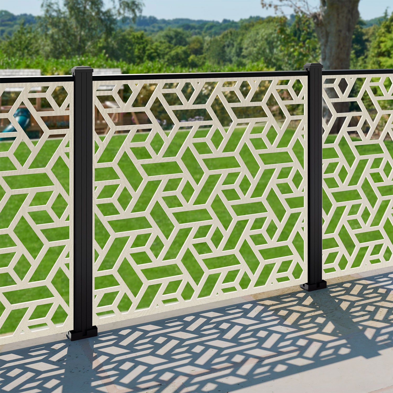 Contour Decorative Fence - 120x120cm - with our composite posts