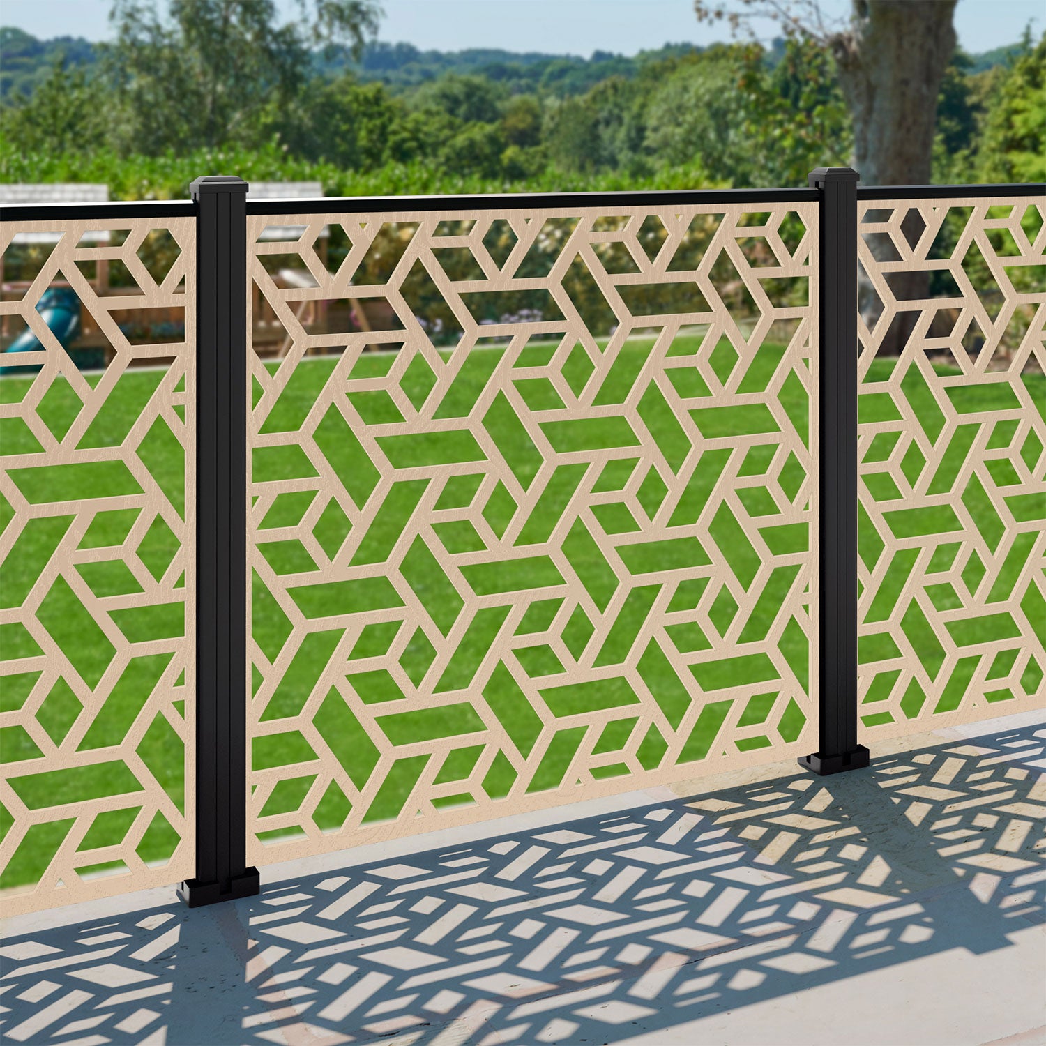 Contour Decorative Fence - 120x120cm - with our aluminium posts