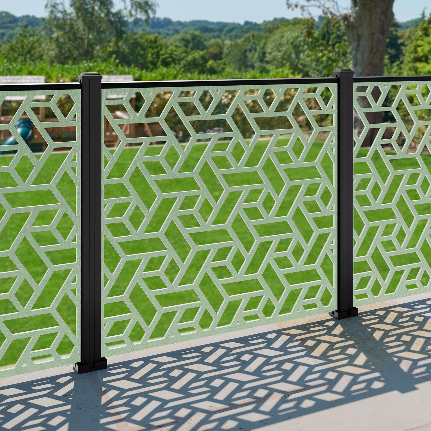 Contour Decorative Fence - 120x120cm - with our aluminium posts