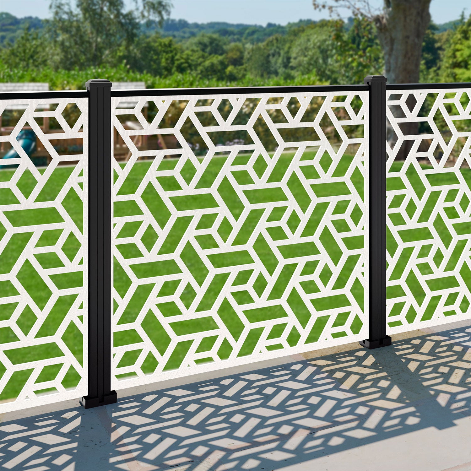 Contour Decorative Fence - 120x120cm - with our aluminium posts