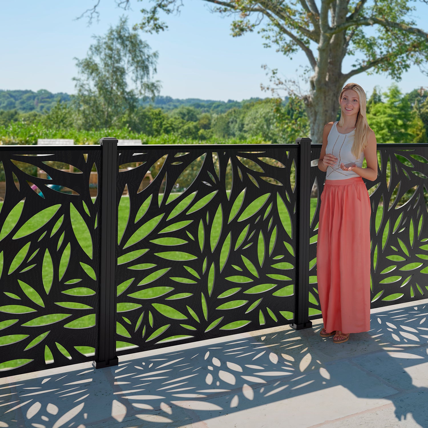 Foliage Decorative Fence - 120x120cm - with our composite posts