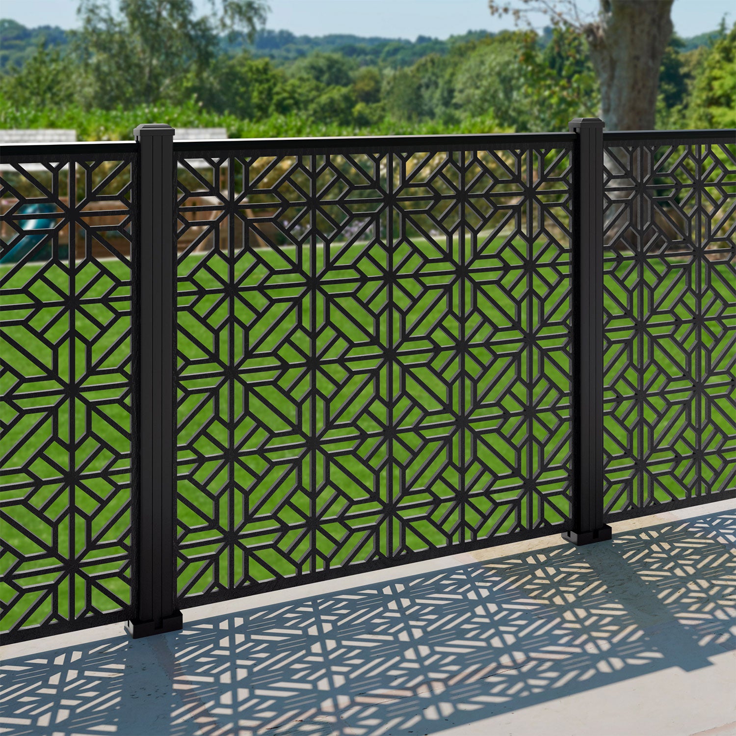Geo Decorative Fence - 120x120cm - with our composite posts