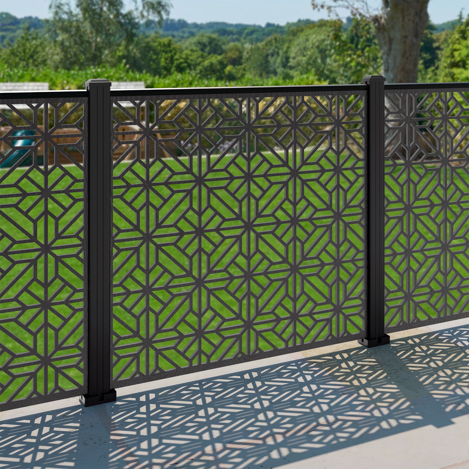 Geo Decorative Fence - 120x120cm - with our composite posts