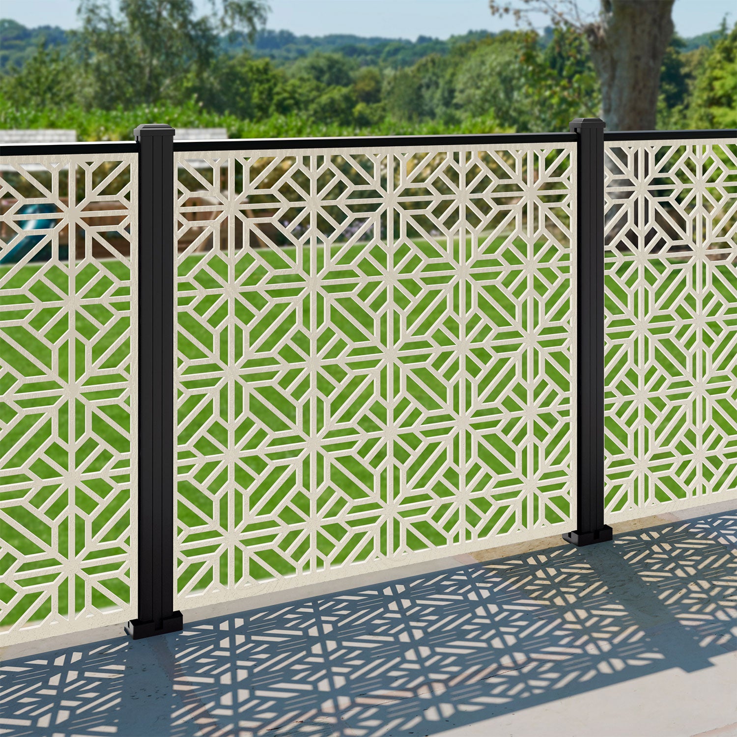 Geo Decorative Fence - 120x120cm - with our aluminium posts
