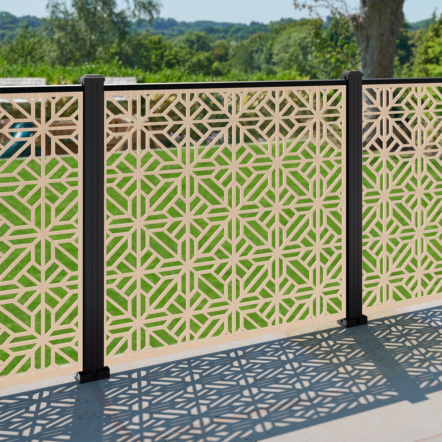 Geo Decorative Fence - 120x120cm - with our composite posts