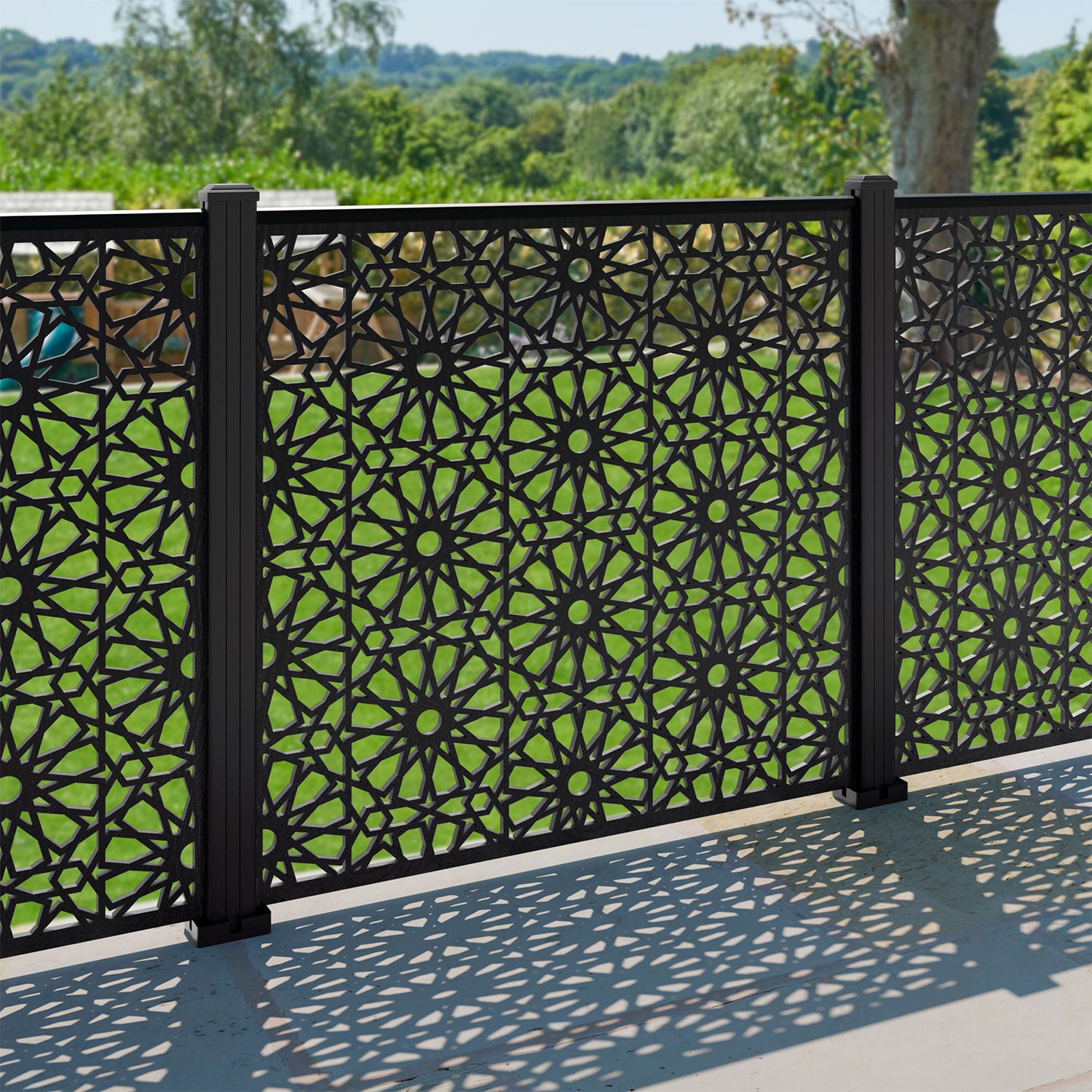 Hambra Decorative Fence - 120x120cm - with our composite posts