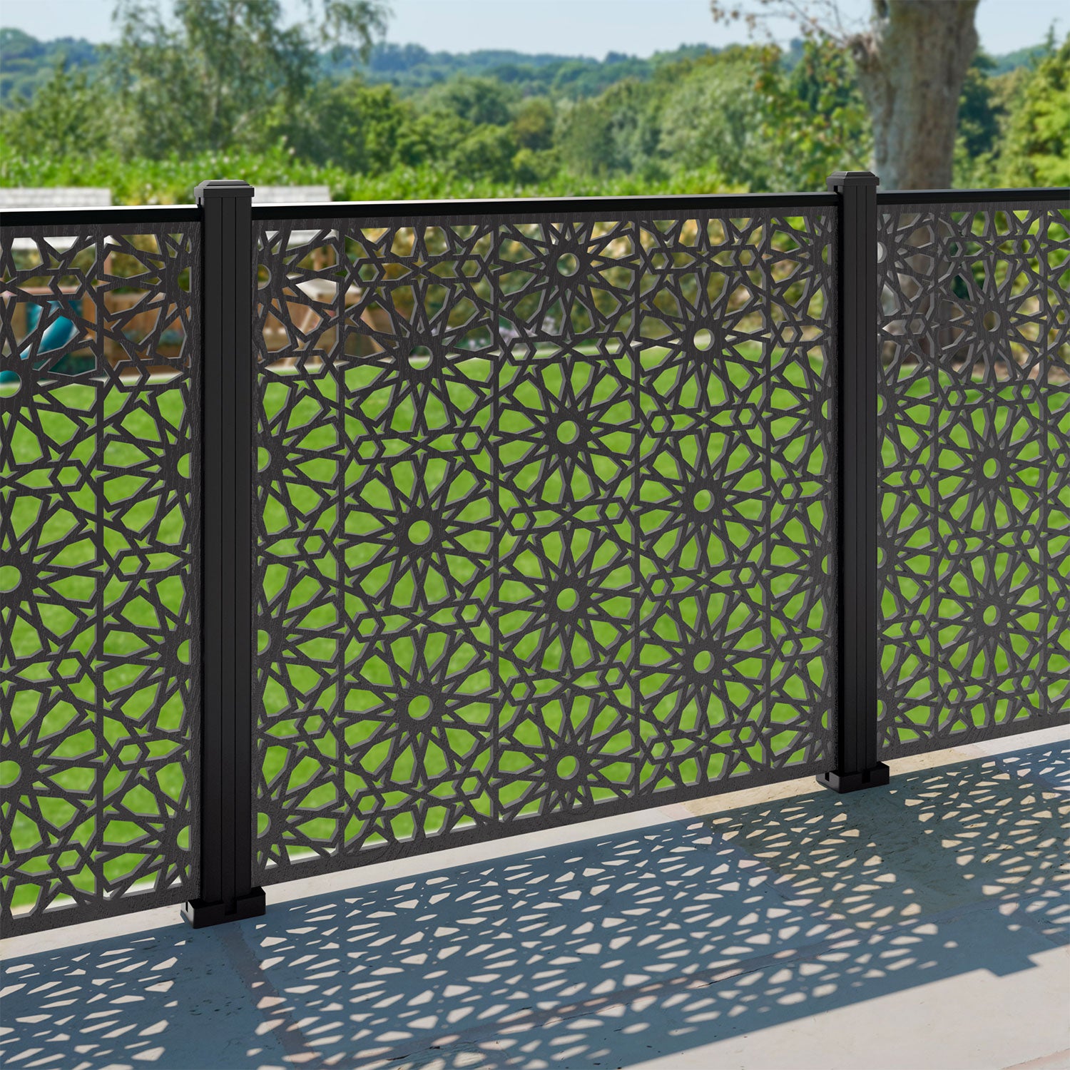 Hambra Decorative Fence - 120x120cm - with our composite posts