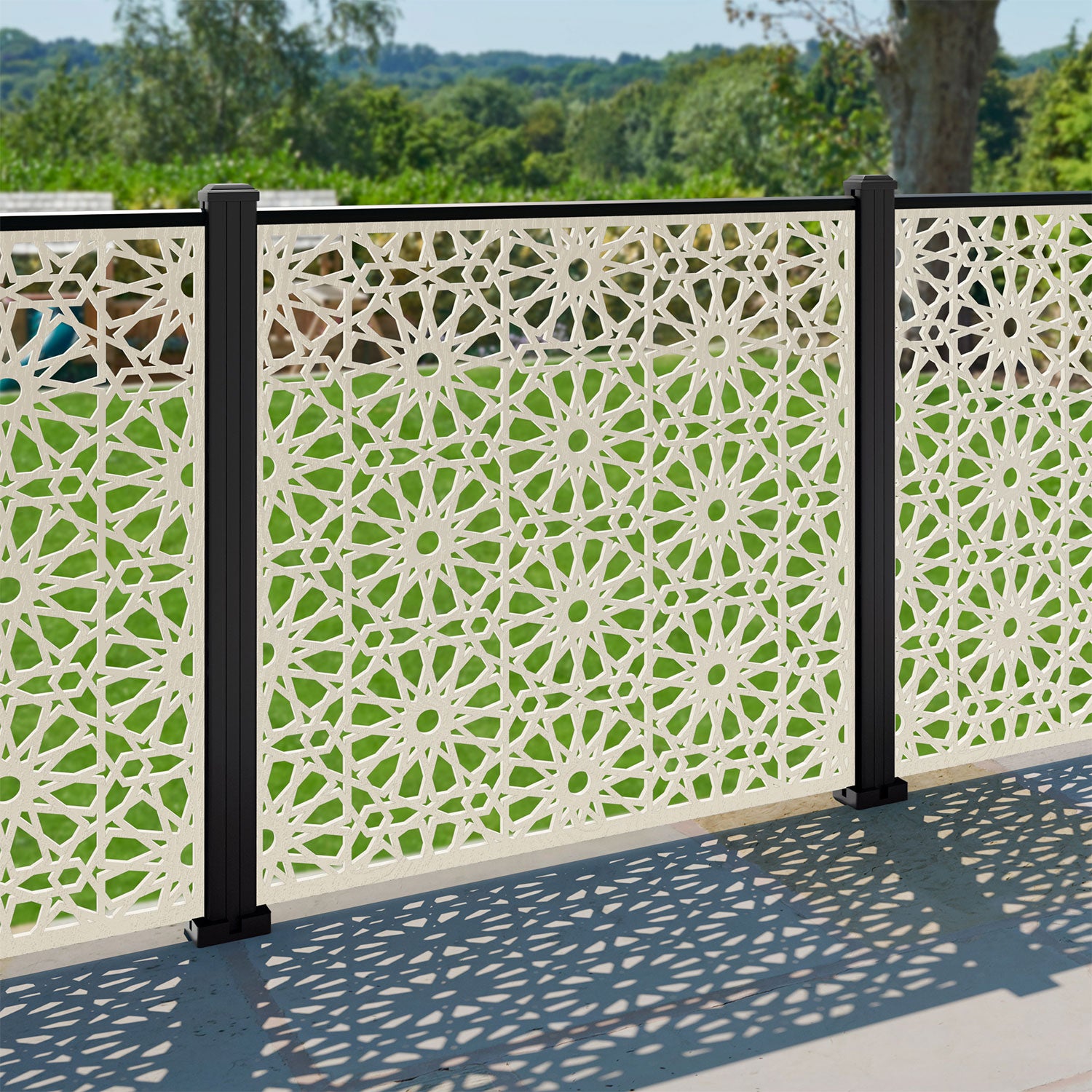 Hambra Decorative Fence - 120x120cm - with our composite posts