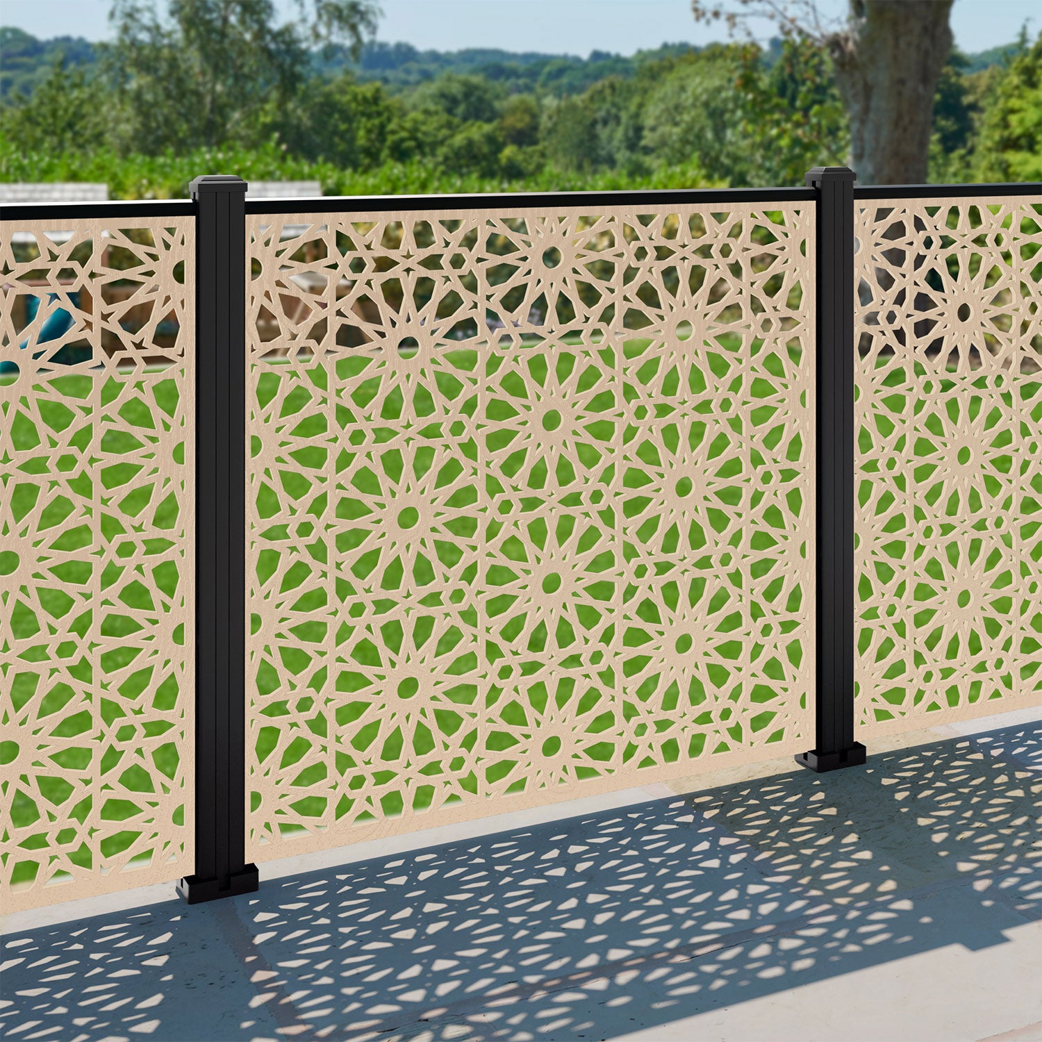 Hambra Decorative Fence - 120x120cm - with our composite posts