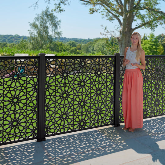 Hambra Decorative Fence - 120x120cm - with our composite posts