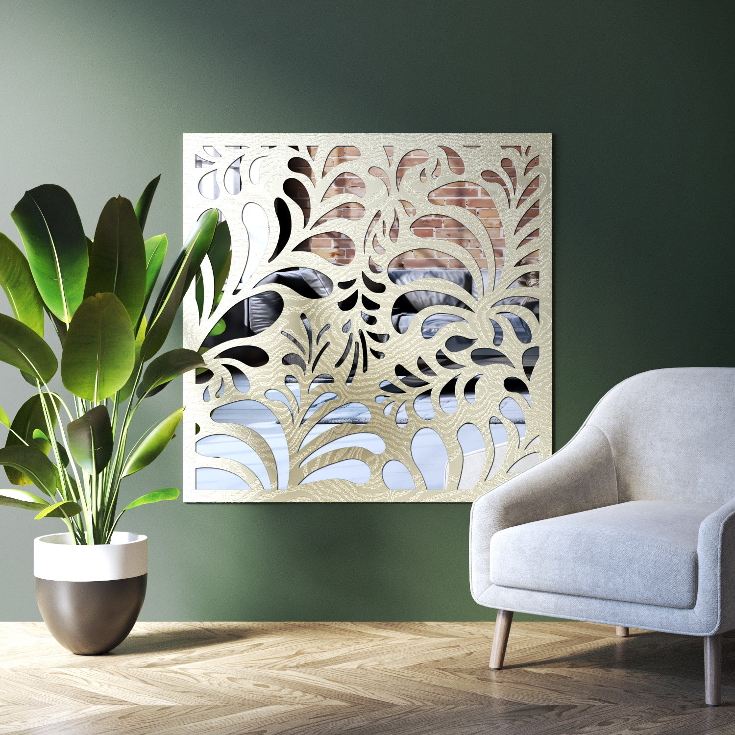 Petal indoor decorative mirrored panel