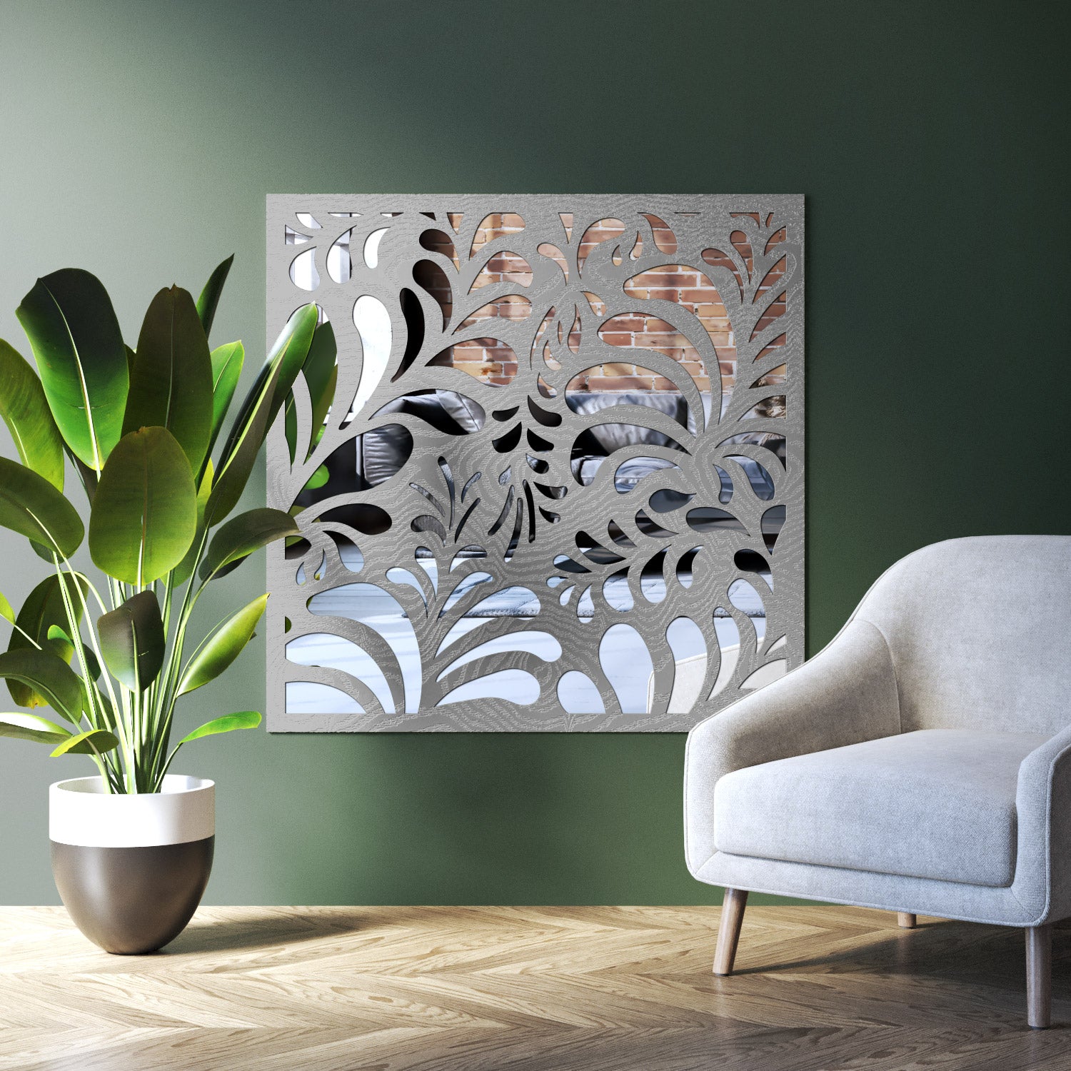 Petal indoor decorative mirrored panel