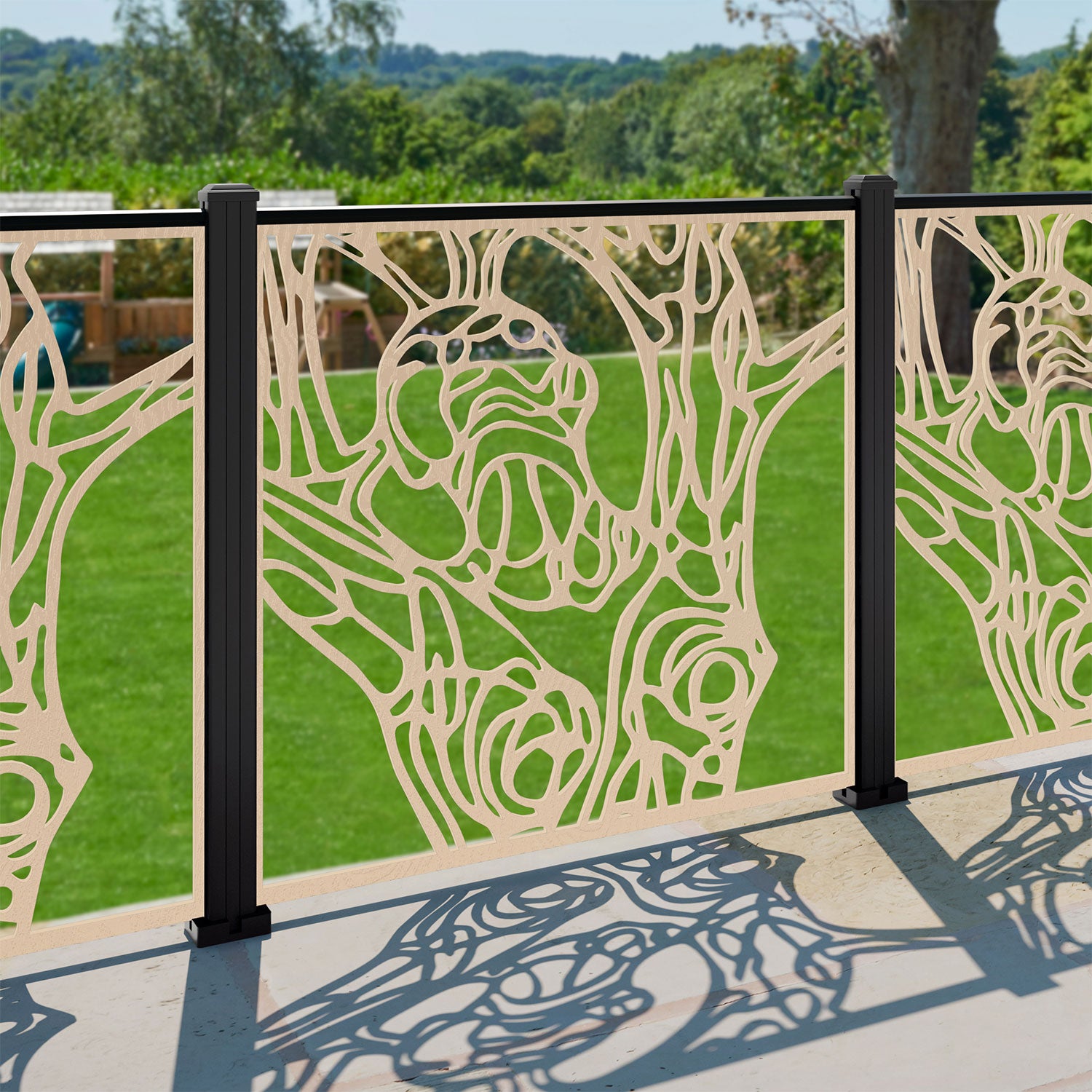 Nature Decorative Fence - 120x120cm - with our aluminium posts