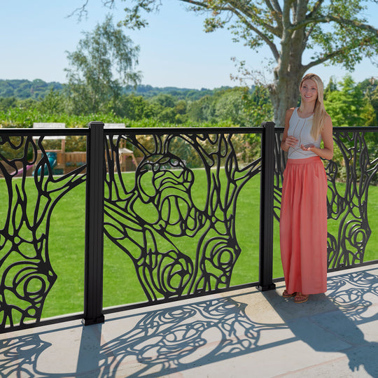 Nature Decorative Fence - 120x120cm - with our aluminium posts