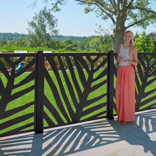 Palm Decorative Fence - 120x120cm - with our aluminium posts