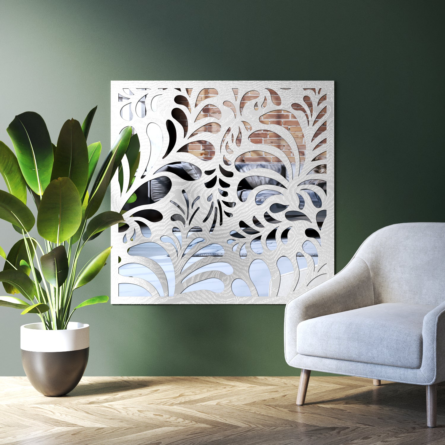 Petal indoor decorative mirrored panel
