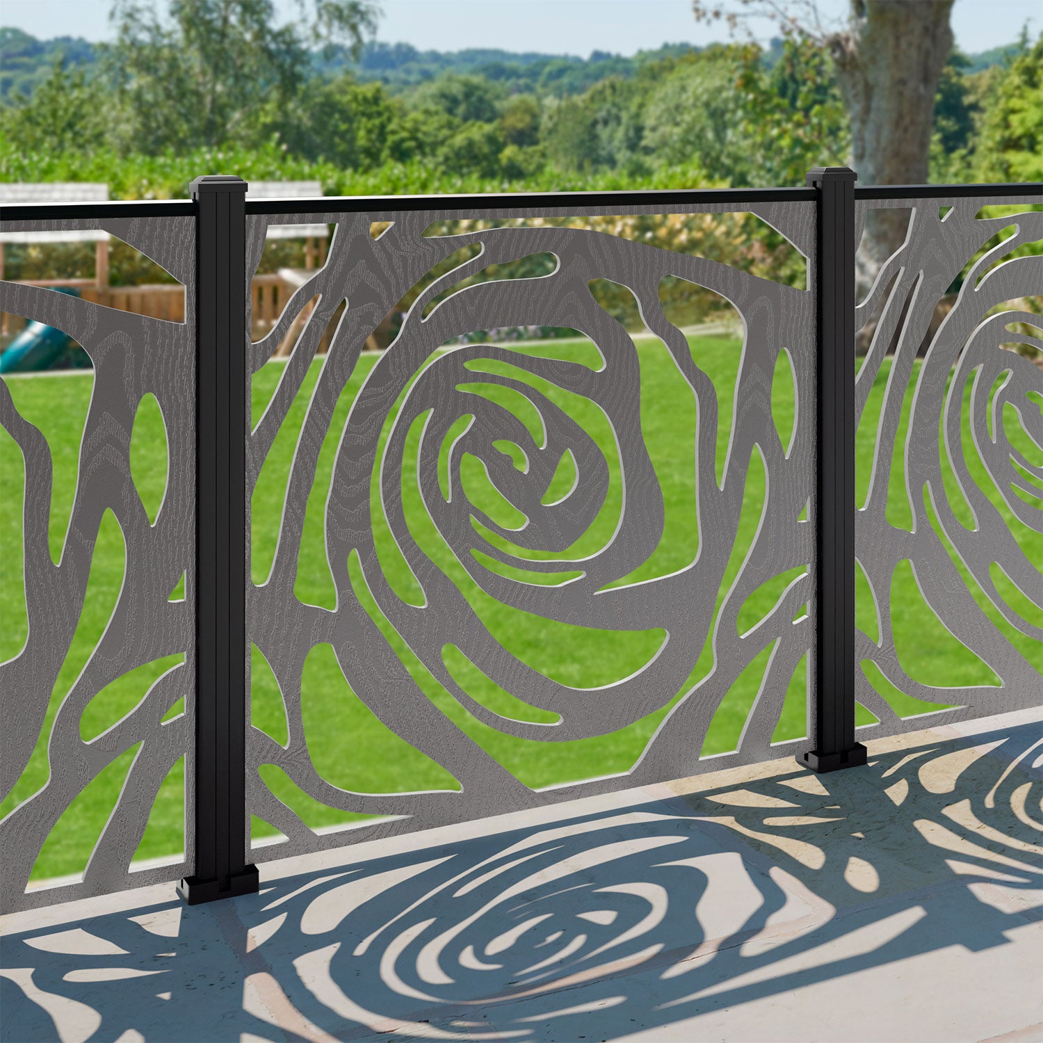 Roses Decorative Fence - 120x120cm - with our aluminium posts