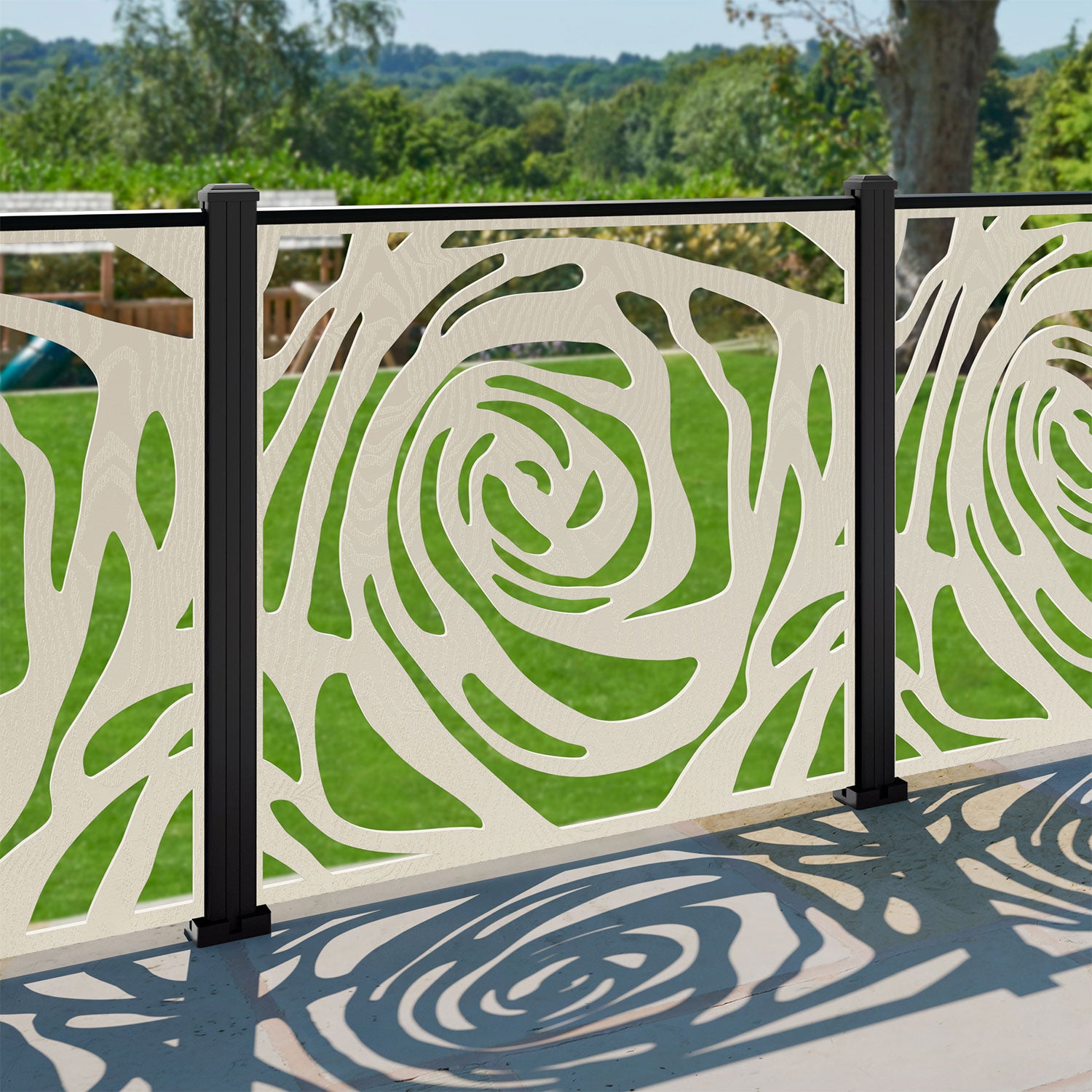 Roses Decorative Fence - 120x120cm - with our aluminium posts