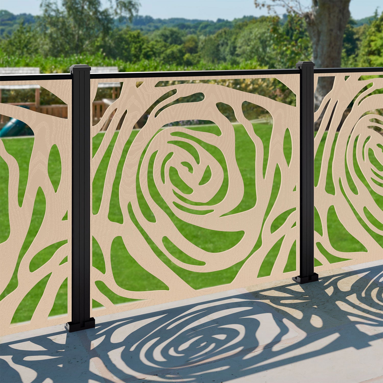 Roses Decorative Fence - 120x120cm - with our composite posts