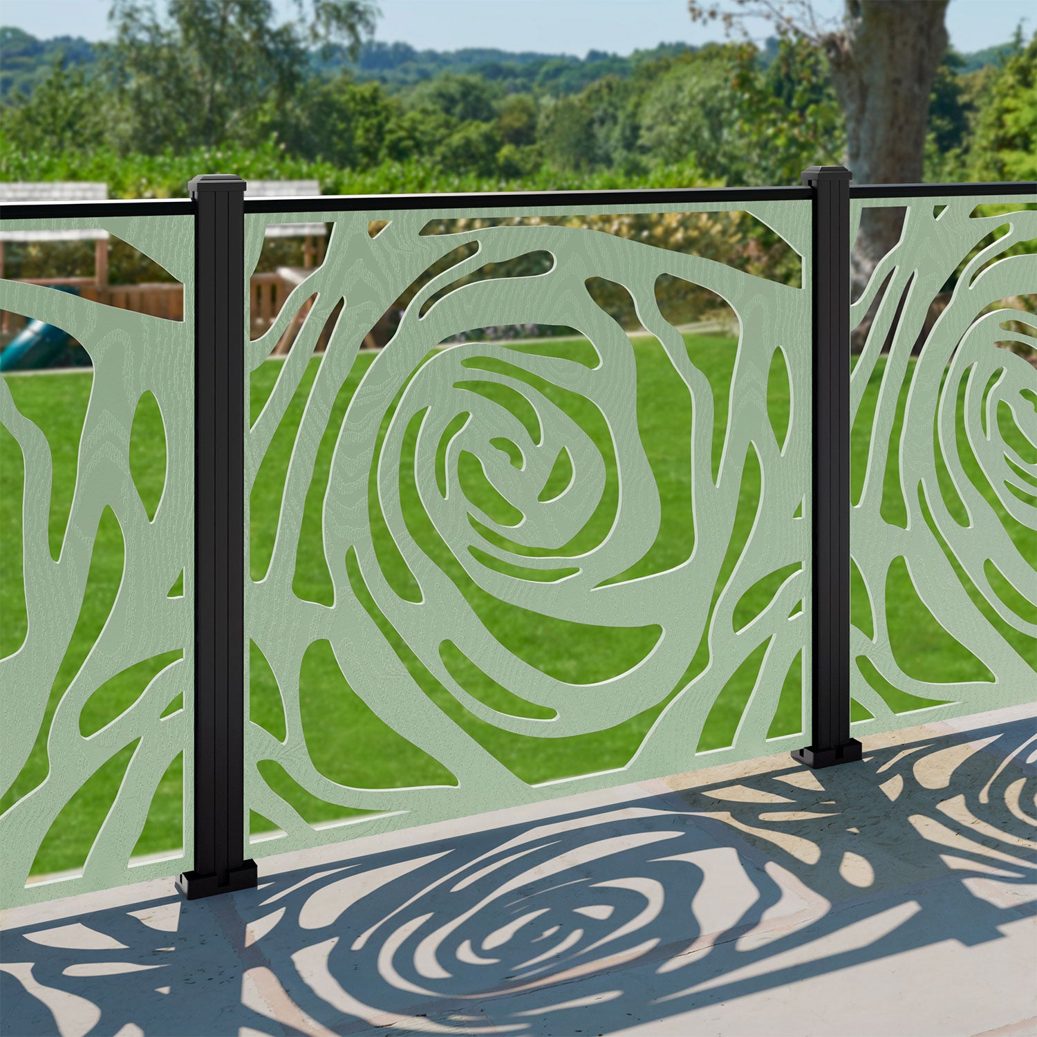 Roses Decorative Fence - 120x120cm - with our aluminium posts