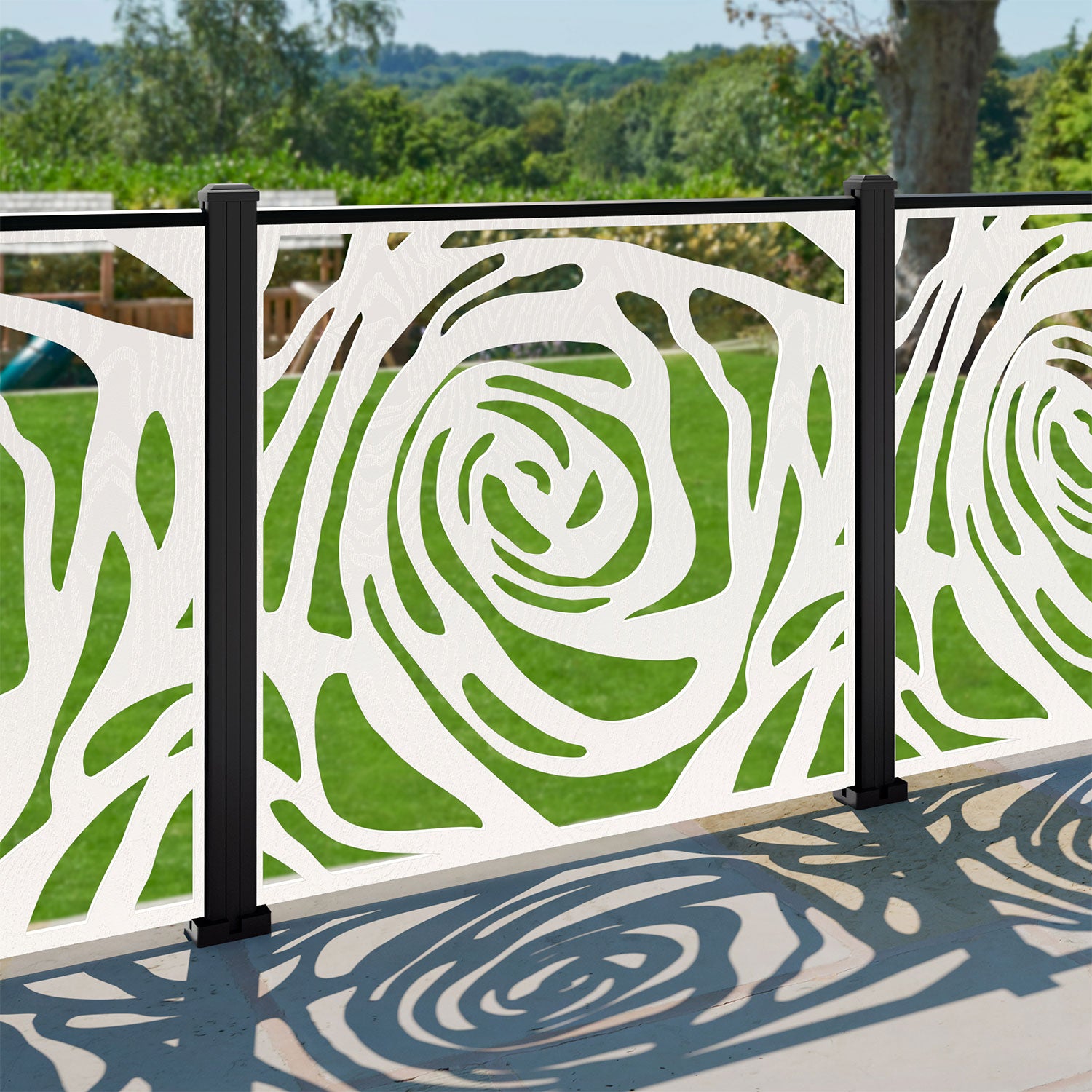 Roses Decorative Fence - 120x120cm - with our composite posts