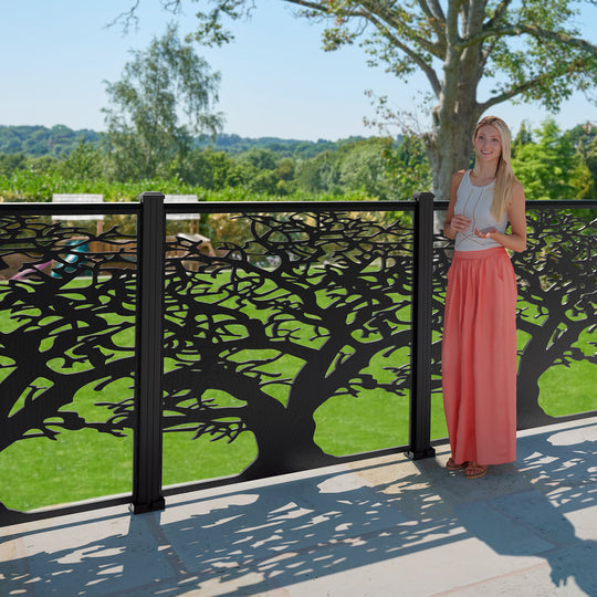 Sherwood Decorative Fence - 120x120cm - with our aluminium posts