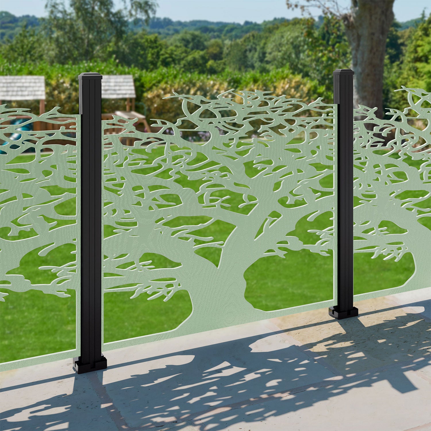 Sherwood Open Decorative Fence - 120x120cm - with our aluminium posts