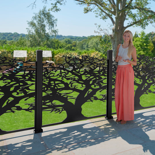 Sherwood Open Decorative Fence - 120x120cm - with our aluminium posts