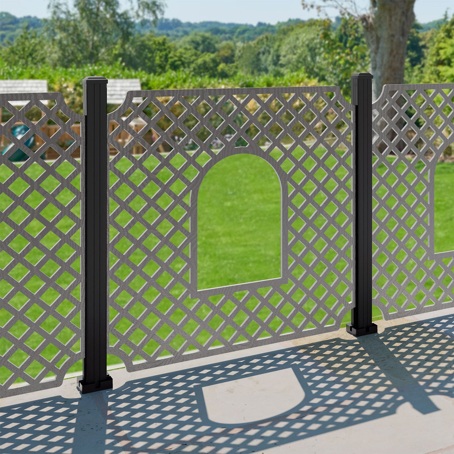 Tetbury Decorative Fence - 120x120cm - with our aluminium posts