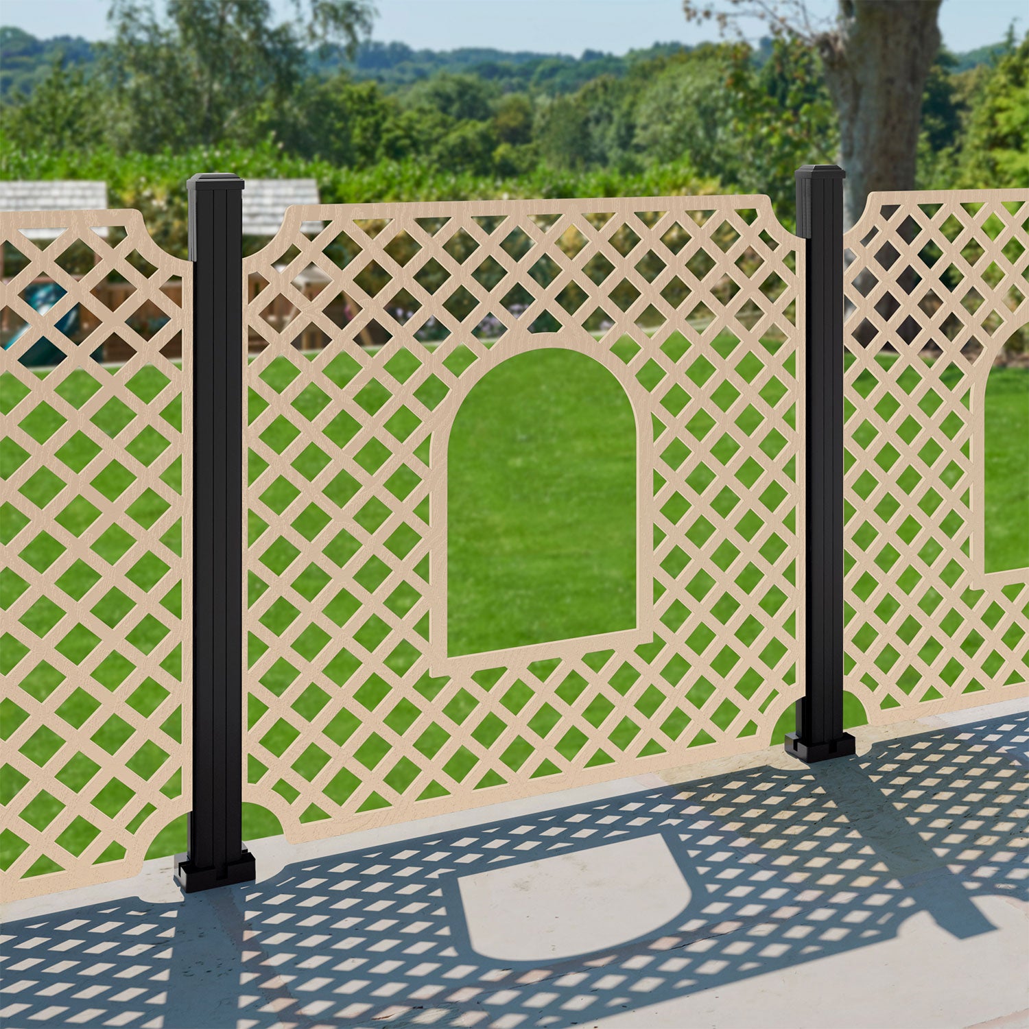 Tetbury Decorative Fence - 120x120cm - with our aluminium posts