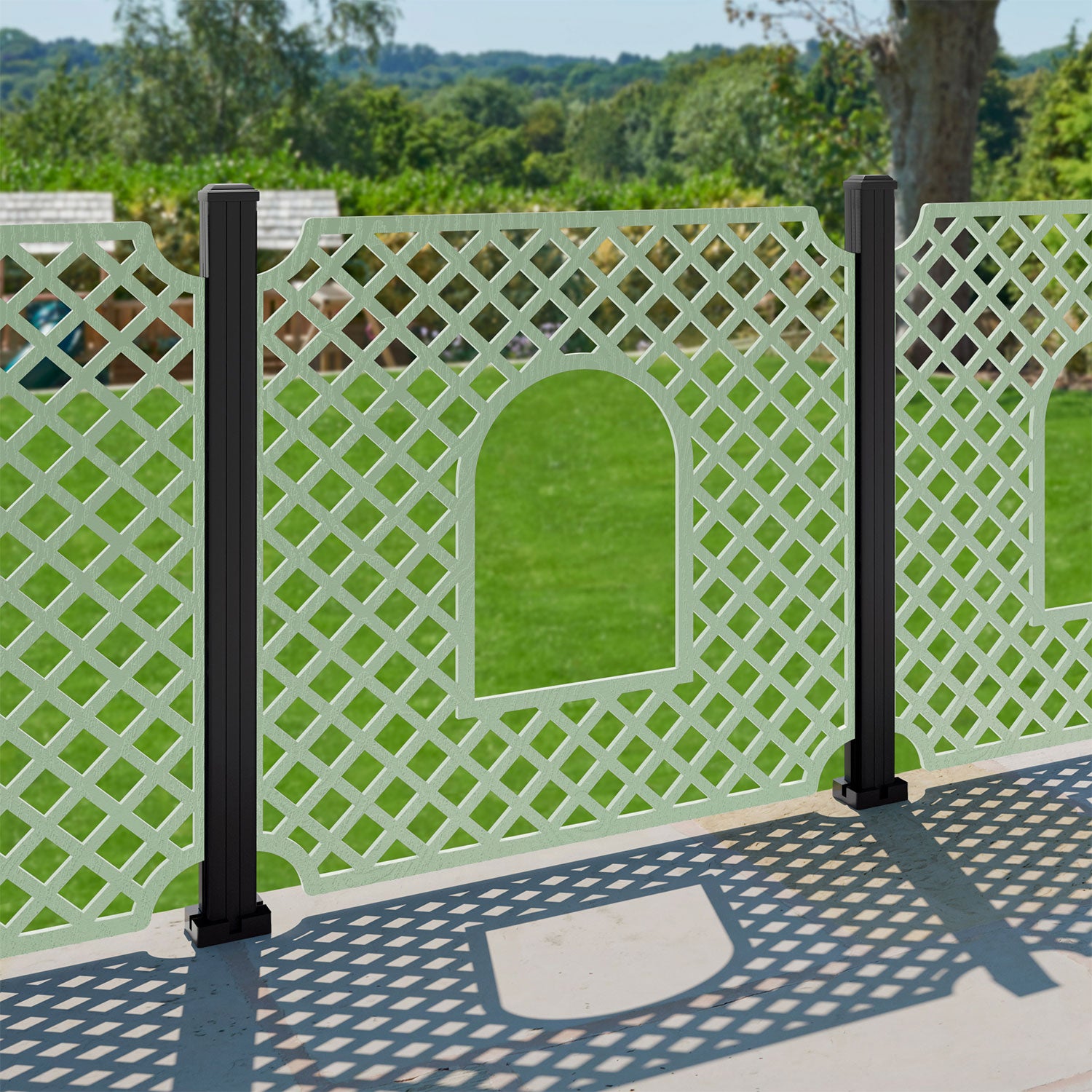Tetbury Decorative Fence - 120x120cm - with our aluminium posts
