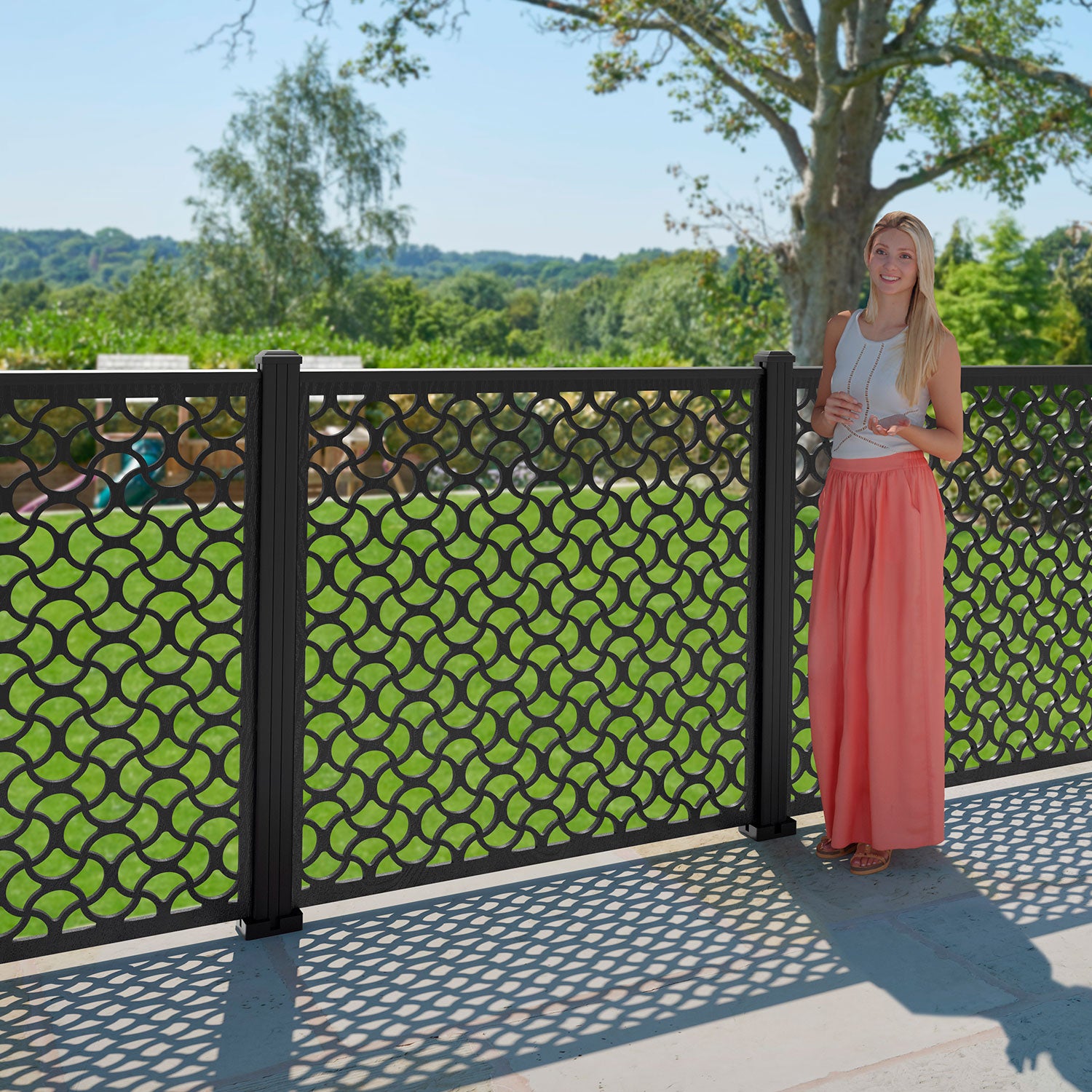 Vida Decorative Fence - 120x120cm - with our composite posts