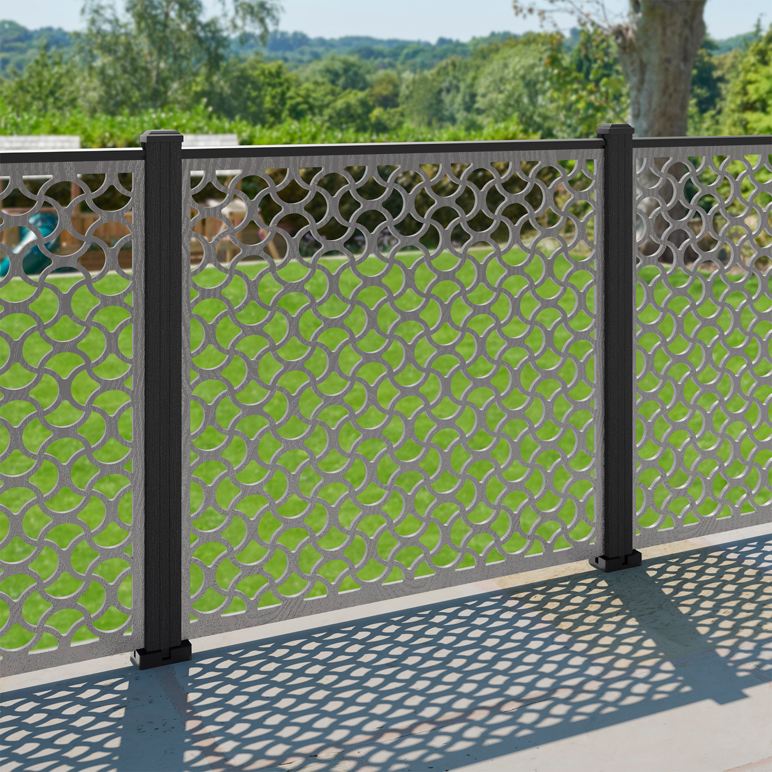 Vida Decorative Fence - 120x120cm - with our composite posts