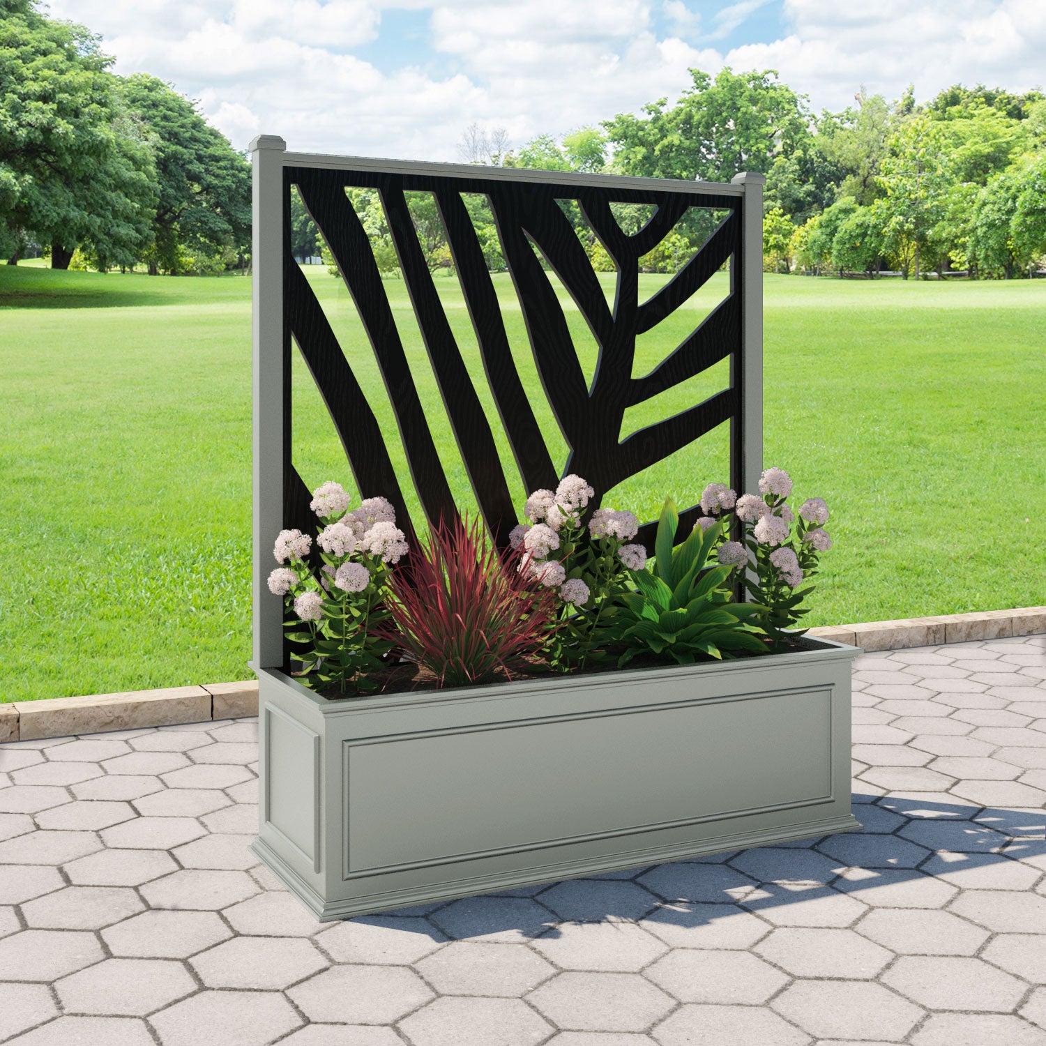 Windsor - Extra Large Low Planter - Palm Screen