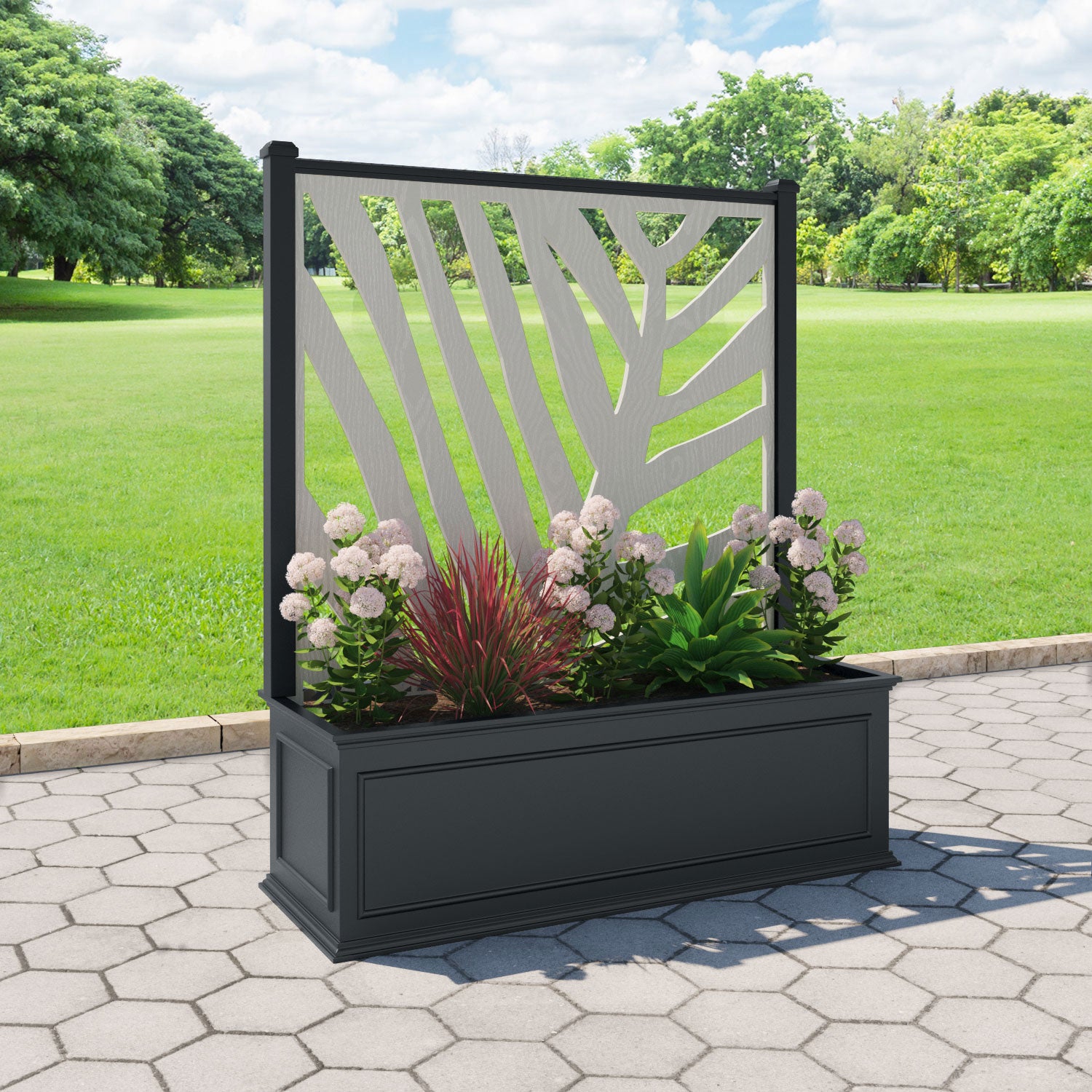Windsor - Extra Large Low Planter - Palm Screen