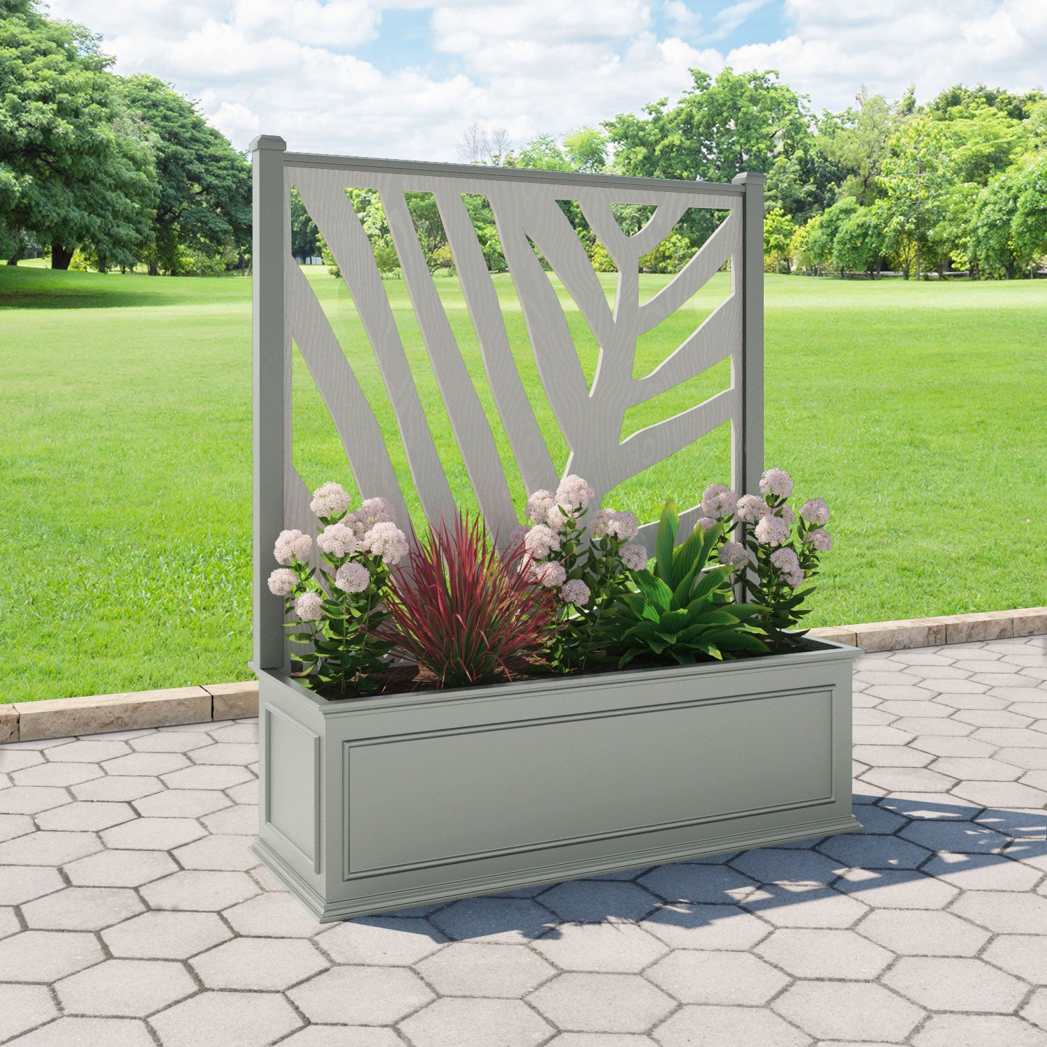 Windsor - Extra Large Low Planter - Palm Screen