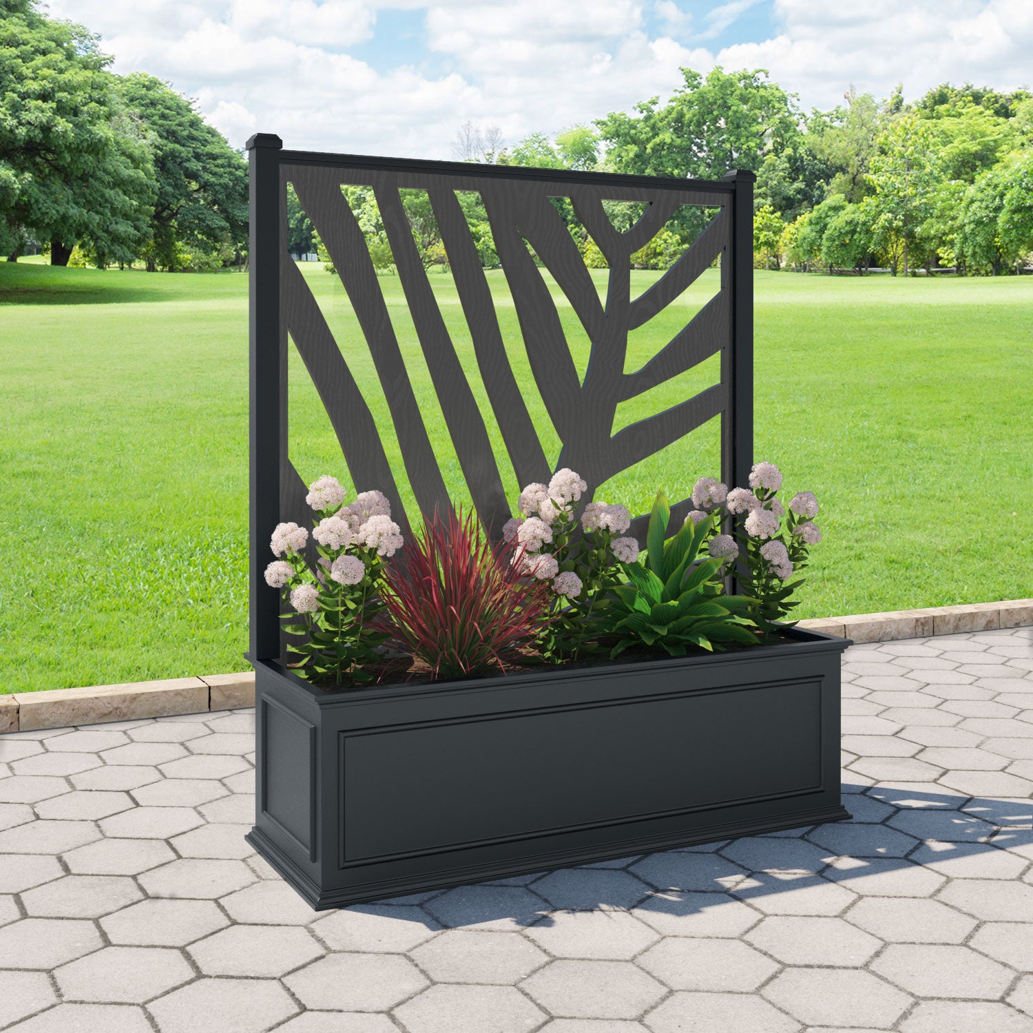 Windsor - Extra Large Low Planter - Palm Screen
