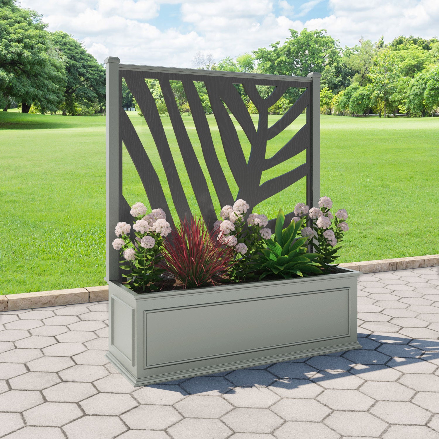 Windsor - Extra Large Low Planter - Palm Screen