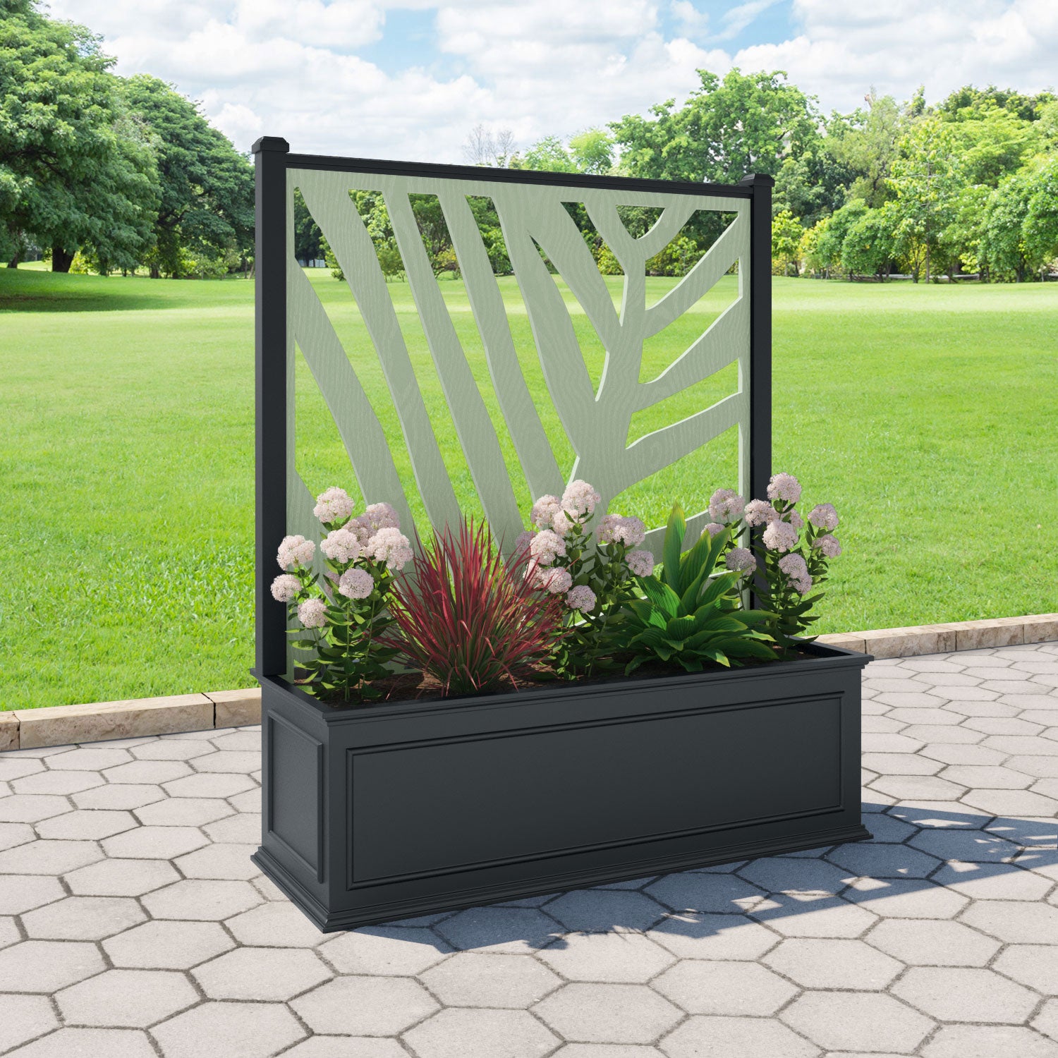 Windsor - Extra Large Low Planter - Palm Screen