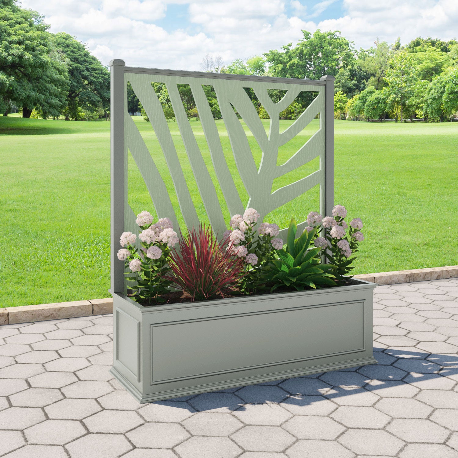 Windsor - Extra Large Low Planter - Palm Screen