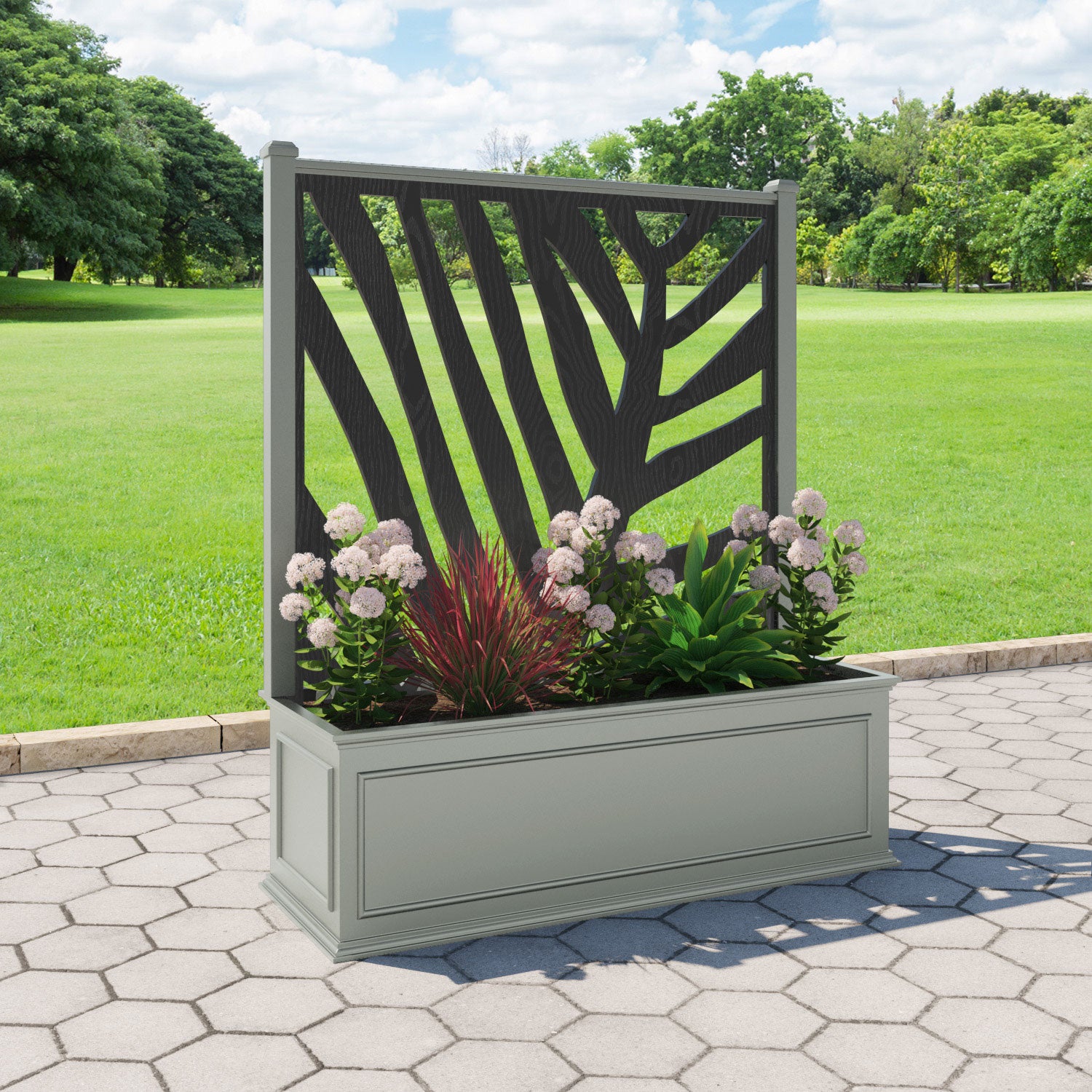 Windsor - Extra Large Low Planter - Palm Screen
